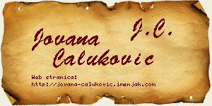 Jovana Čaluković vizit kartica